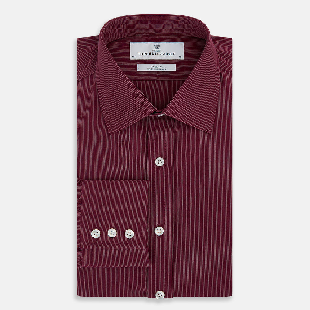 Wine Pinstripe Mayfair Shirt 19