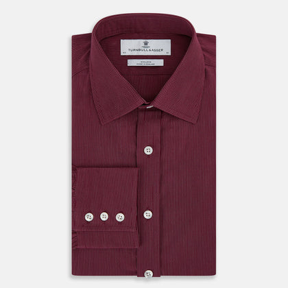 Wine Pinstripe Mayfair Shirt Image 4