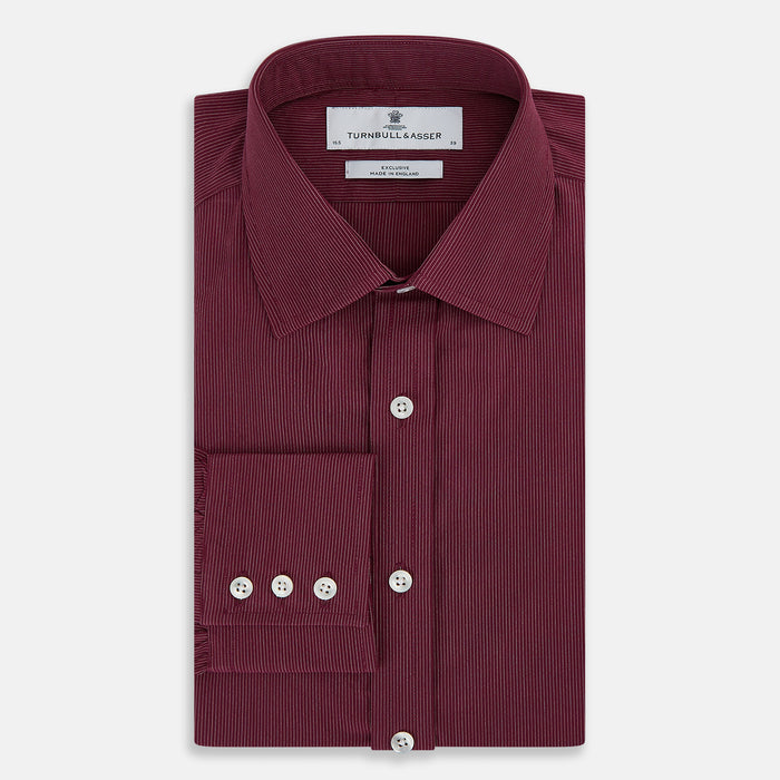 Wine Pinstripe Mayfair Shirt Image 4