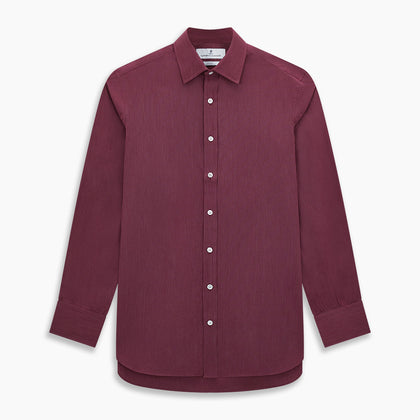 Wine Pinstripe Mayfair Shirt Image 6