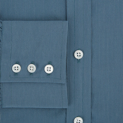 Steel Grey Pinstripe Mayfair Shirt Image 3
