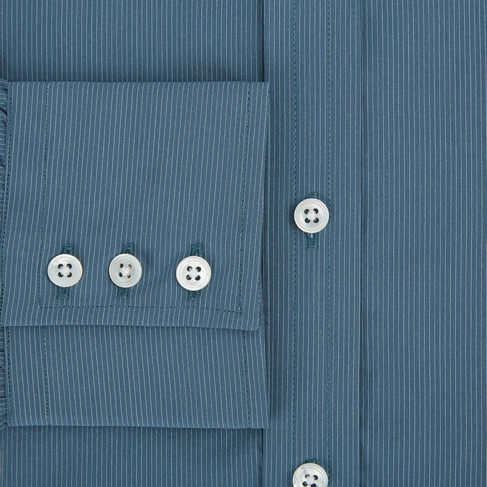 Steel Grey Pinstripe Mayfair Shirt Image 3