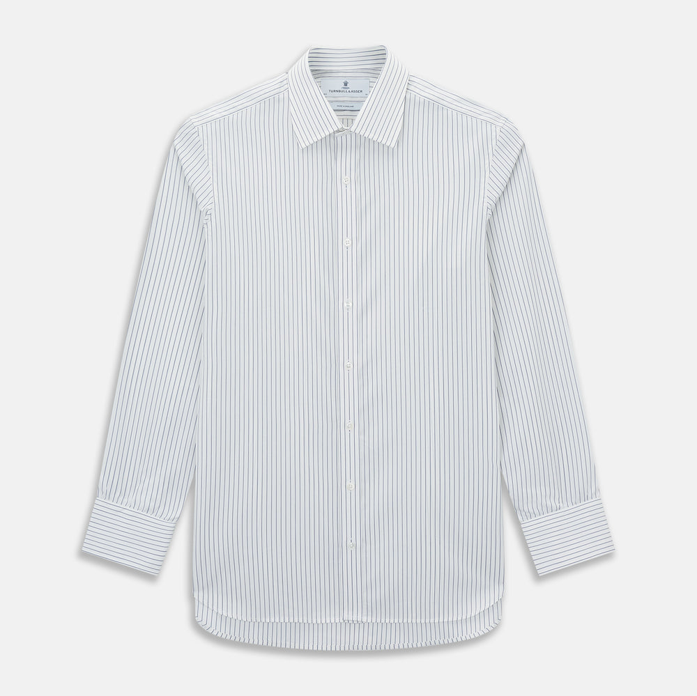 Navy Thin Track Stripe Mayfair Shirt 15