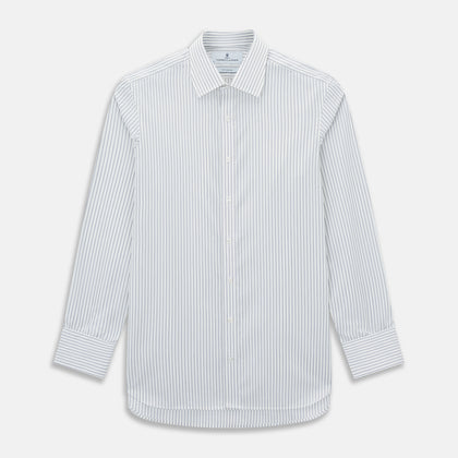 Navy Thin Track Stripe Mayfair Shirt
