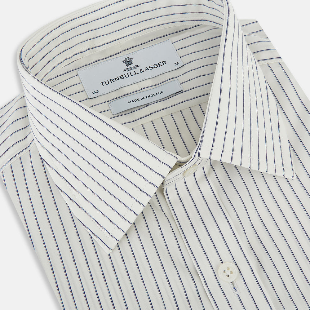 Navy Thin Track Stripe Mayfair Shirt 15