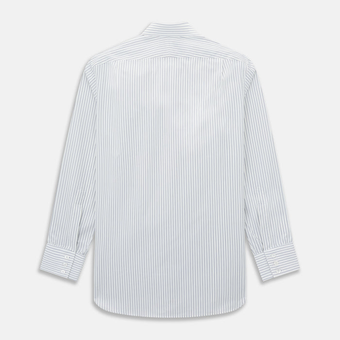 Navy Thin Track Stripe Mayfair Shirt Image 2