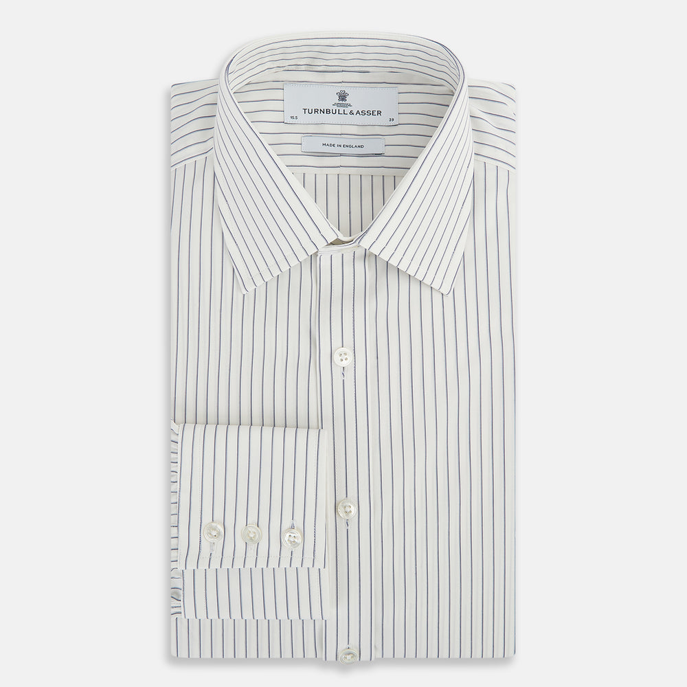 Navy Thin Track Stripe Mayfair Shirt 15