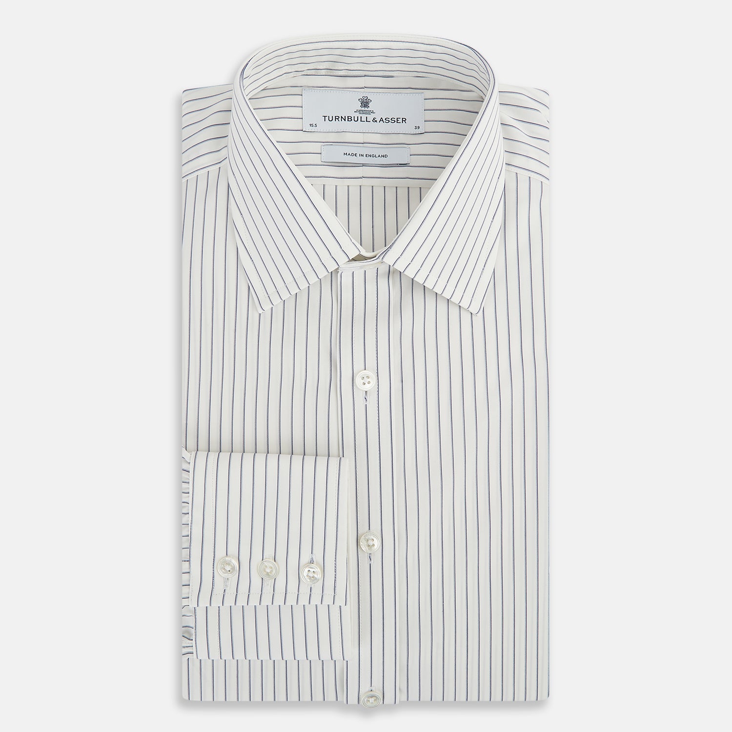 View 5 of product Navy Thin Track Stripe Mayfair Shirt 15