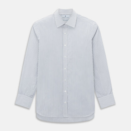 SHIRTS RF NEW T&A COLLAR 3BC WHITE W/ NAVY BLU STR
