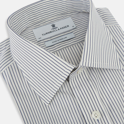 SHIRTS RF NEW T&A COLLAR 3BC WHITE W/ NAVY BLU STR Image 1