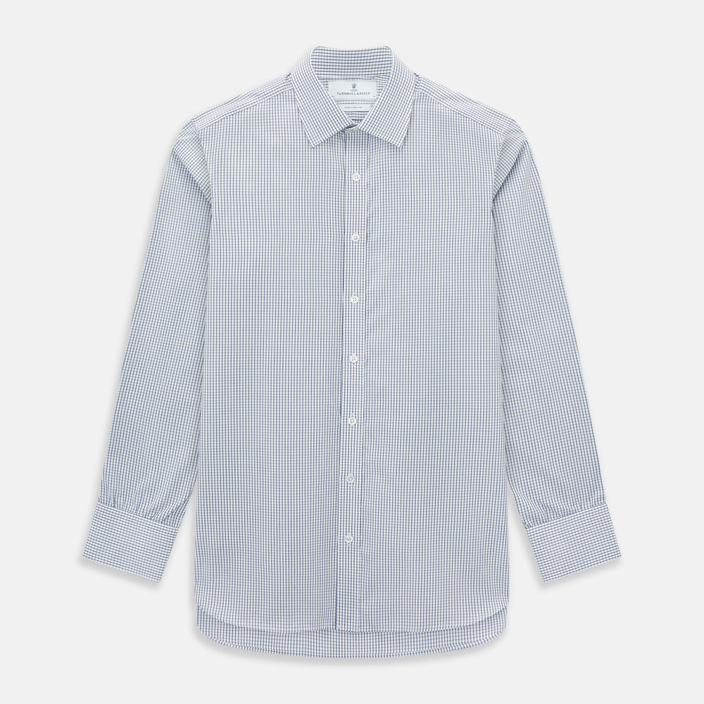 Navy Tattersall Check Mayfair Shirt 15.5