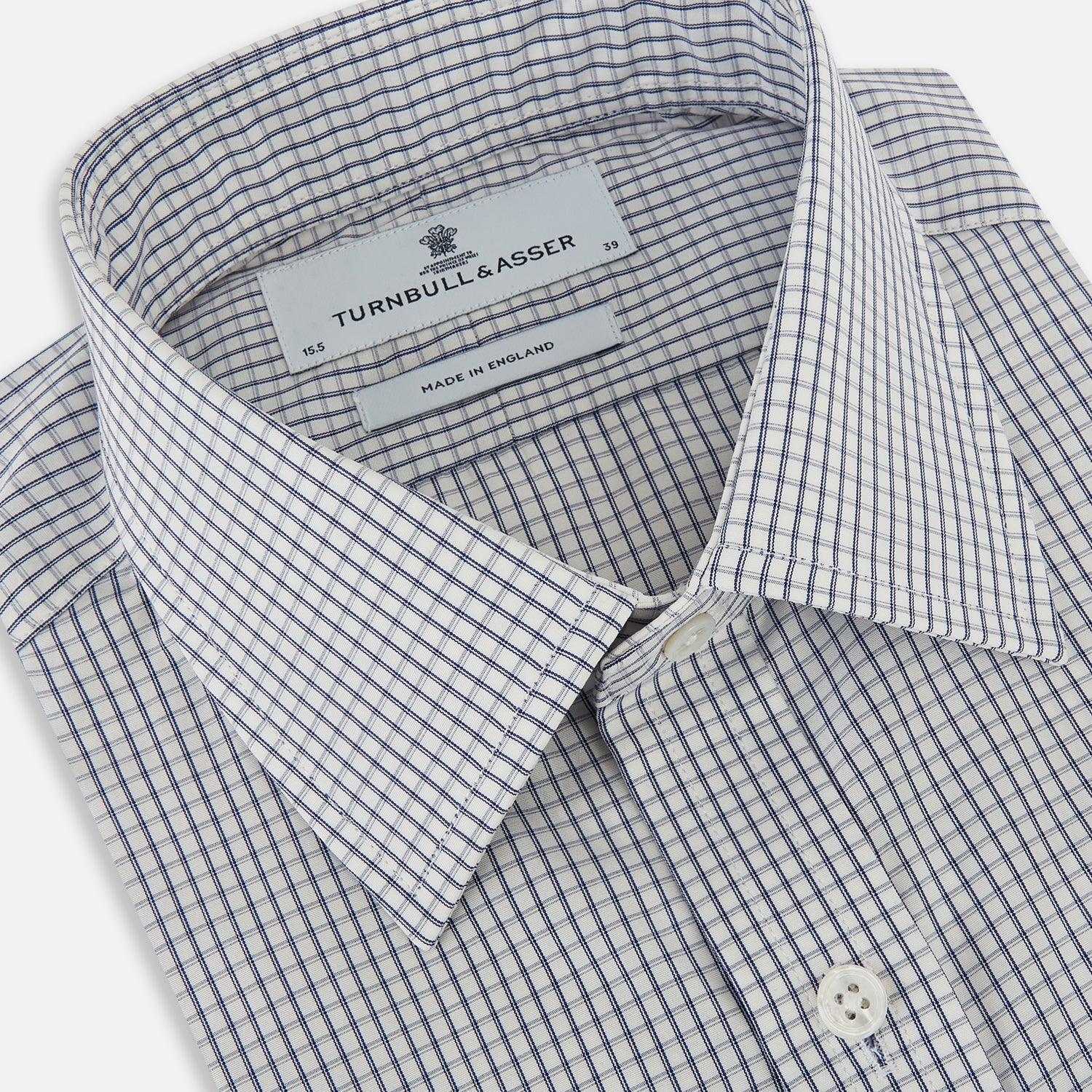 View 2 of product Navy Tattersall Check Mayfair Shirt 15.5
