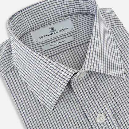 SHIRTS RF NEW T&A COLLAR 3BC WHITE W/ NAVY BLU CHK Image 1