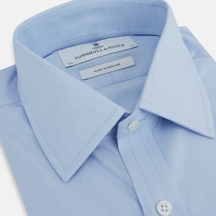 Light Blue End-on-End Shirt with T&A Collar and 3-Button Cuffs Image 1