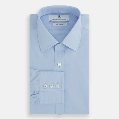 Light Blue End-on-End Shirt with T&A Collar and 3-Button Cuffs Image 3