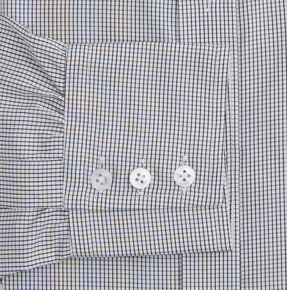 Dark Blue and White Graph Check Mayfair Shirt Image 2