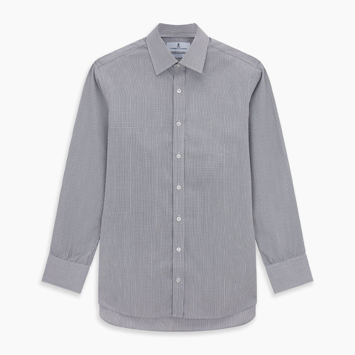 Dark Blue and White Graph Check Mayfair Shirt Image 5