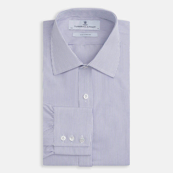 Blue Pinstripe Mayfair Shirt Image 3