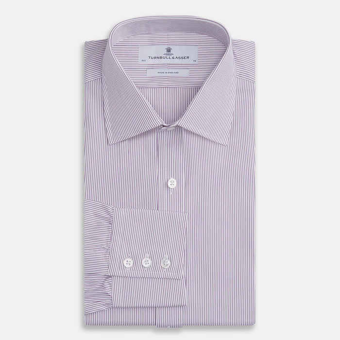 Purple Pinstripe Mayfair Shirt Image 3