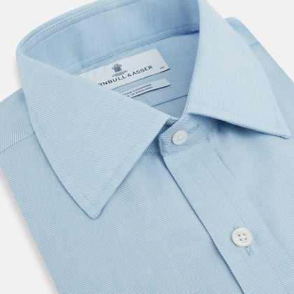 Blue Cotton Cashmere Mayfair Shirt Image 1