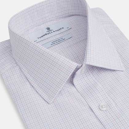 Red and Blue Tattersall Check Mayfair Shirt Image 1