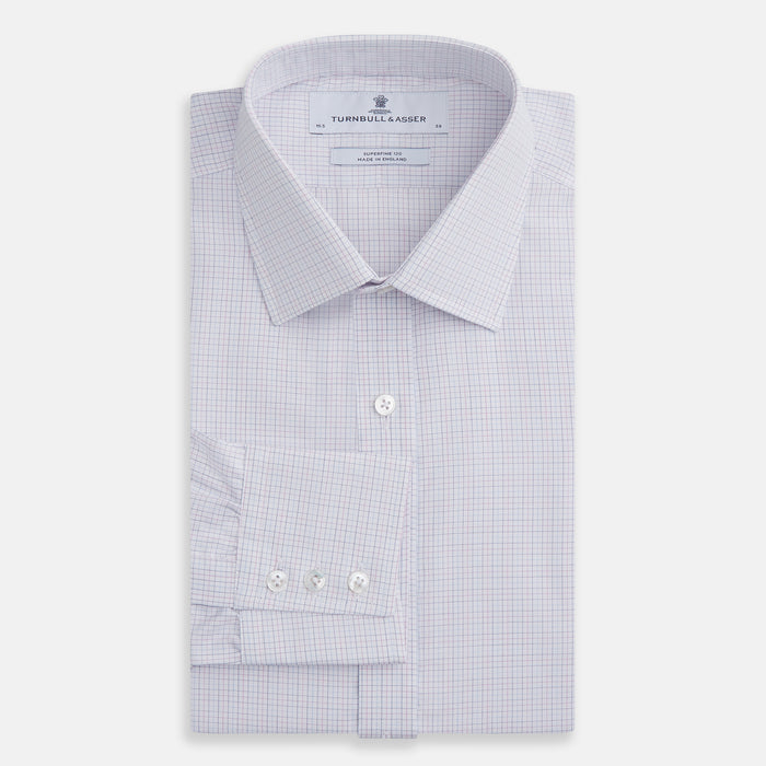 Red and Blue Tattersall Check Mayfair Shirt Image 3