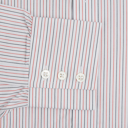 Red and Navy Pinstripe Mayfair Shirt Image 2