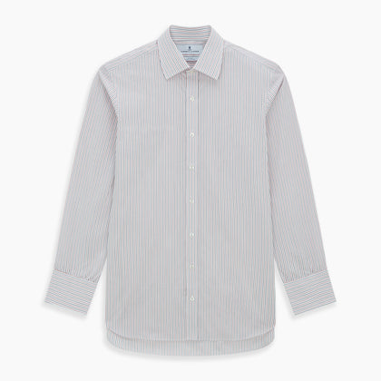 Red and Navy Pinstripe Mayfair Shirt Image 6