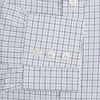 View 3 of product The Blue Double Graph Check Mayfair Shirt by Turnbull & Asser is a long-sleeved, classic-collar, button-up made from organic cotton with a left chest pocket, shown on a white background.