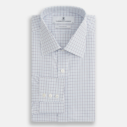 Blue Double Graph Check Mayfair Shirt Image 3