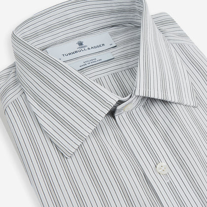 Grey Fine Track Stripe Mayfair Shirt Image 1