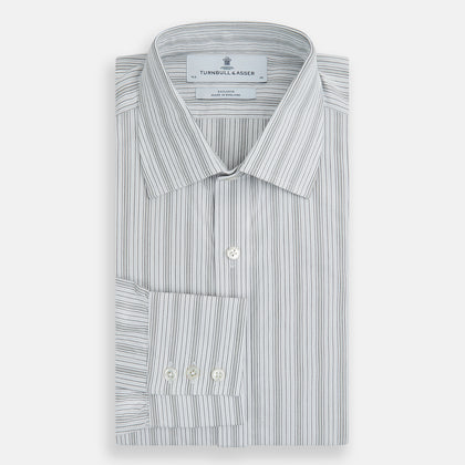 Grey Fine Track Stripe Mayfair Shirt Image 3