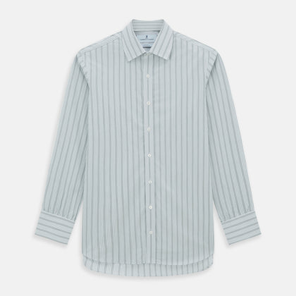 Grey Fine Track Stripe Mayfair Shirt