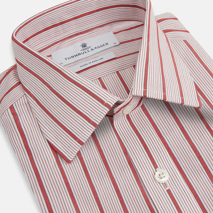 Red Multi Track Stripe Mayfair Shirt Image 1