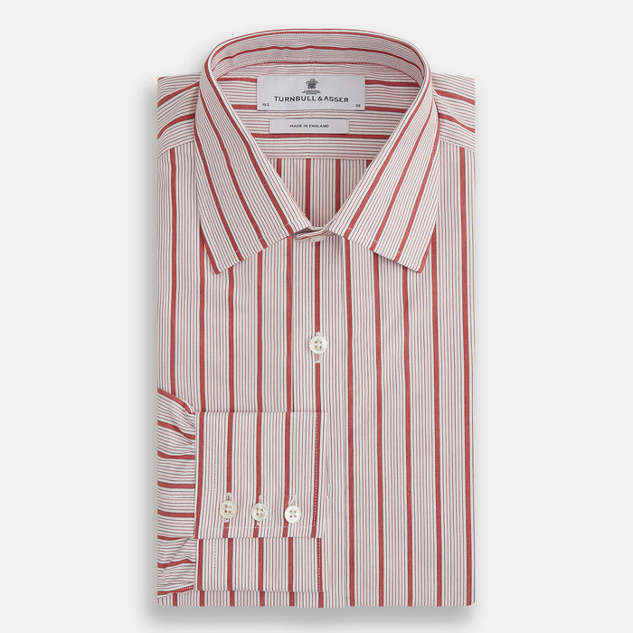Red Multi Track Stripe Mayfair Shirt Image 3