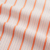 View 5 of product The Orange Graph Overlay Check Mayfair Shirt by Turnbull & Asser is a long-sleeved organic cotton button-up with orange and white stripes, a collar, and wide cuffs—ideal for elevating your wardrobe. Shown against a white background.