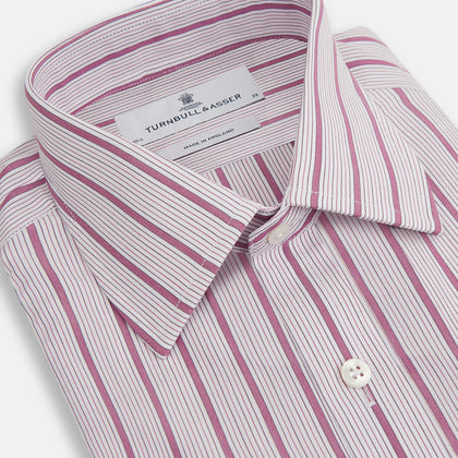 Purple Multi Track Stripe Mayfair Shirt Image 1