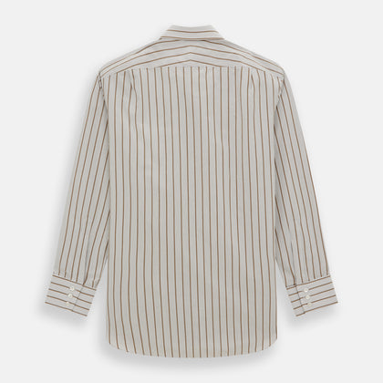 Brown Multi Track Stripe Mayfair Shirt Image 4