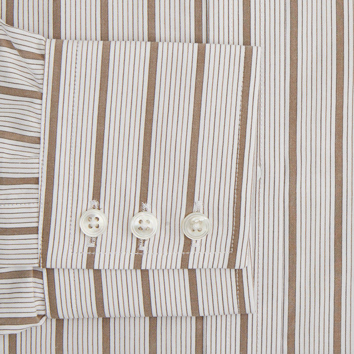 Brown Multi Track Stripe Mayfair Shirt Image 2