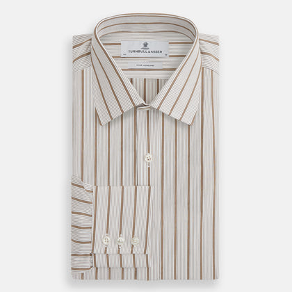 Brown Multi Track Stripe Mayfair Shirt Image 3