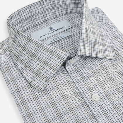 Grey Fine Multi Graph Check Mayfair Shirt Image 1