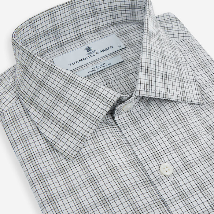 Grey Fine Multi Graph Check Mayfair Shirt Image 1