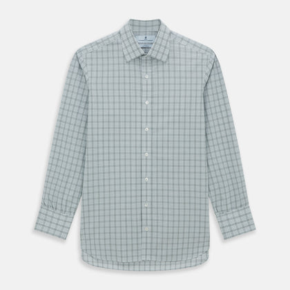 Grey Fine Multi Graph Check Mayfair Shirt