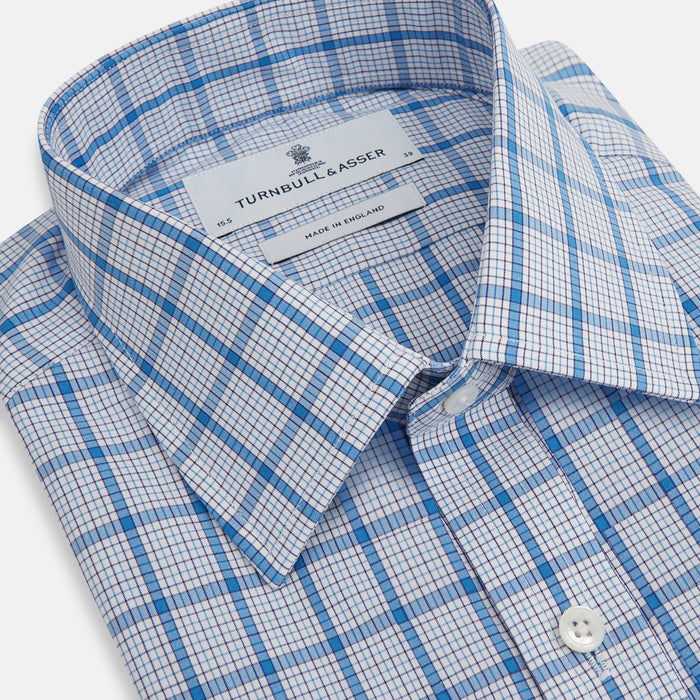 Blue Graph Overlay Check Mayfair Shirt Image 1