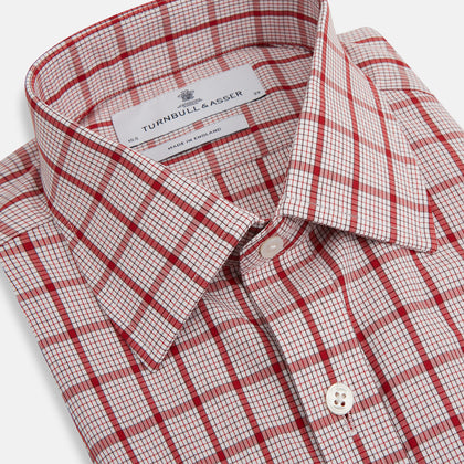 Red Graph Overlay Check Mayfair Shirt Image 1