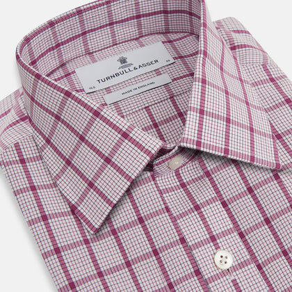 Purple Graph Overlay Check Mayfair Shirt Image 1