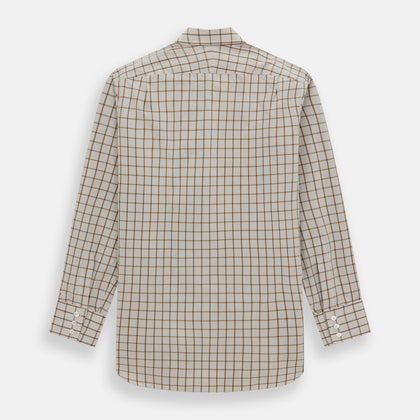 Brown Graph Overlay Check Mayfair Shirt Image 4