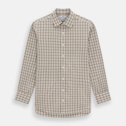 Brown Graph Overlay Check Mayfair Shirt