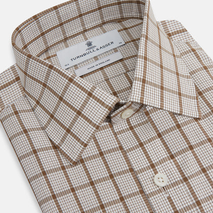 Brown Graph Overlay Check Mayfair Shirt Image 1