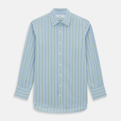Light Green and Blue Stripe Mayfair Shirt